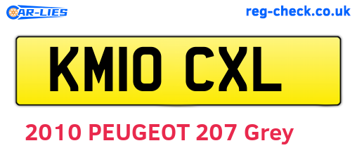 KM10CXL are the vehicle registration plates.