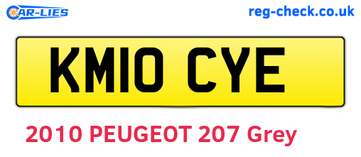 KM10CYE are the vehicle registration plates.