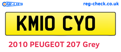KM10CYO are the vehicle registration plates.