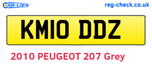 KM10DDZ are the vehicle registration plates.