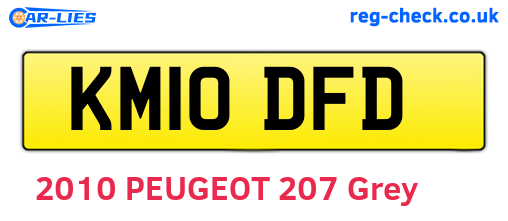 KM10DFD are the vehicle registration plates.