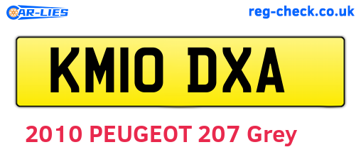 KM10DXA are the vehicle registration plates.
