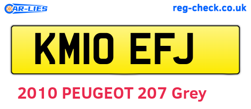 KM10EFJ are the vehicle registration plates.