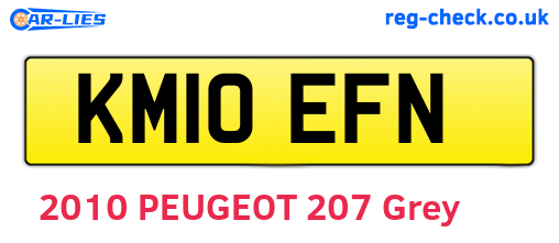KM10EFN are the vehicle registration plates.