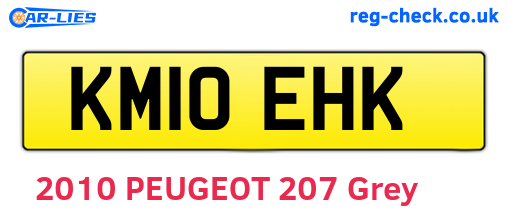 KM10EHK are the vehicle registration plates.