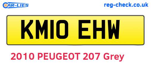 KM10EHW are the vehicle registration plates.