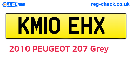 KM10EHX are the vehicle registration plates.