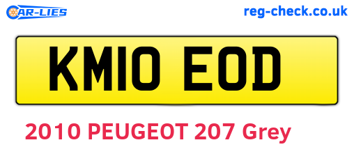 KM10EOD are the vehicle registration plates.