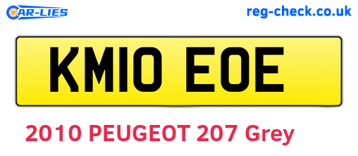 KM10EOE are the vehicle registration plates.