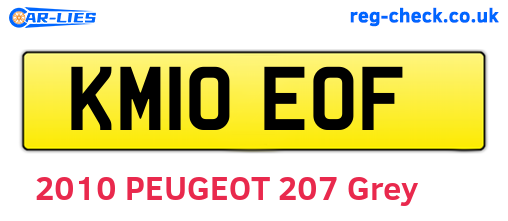 KM10EOF are the vehicle registration plates.