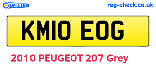 KM10EOG are the vehicle registration plates.