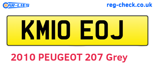 KM10EOJ are the vehicle registration plates.