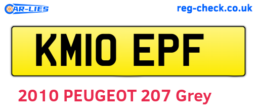 KM10EPF are the vehicle registration plates.