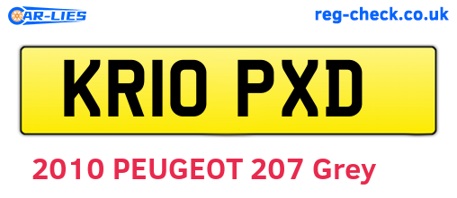 KR10PXD are the vehicle registration plates.