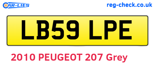 LB59LPE are the vehicle registration plates.