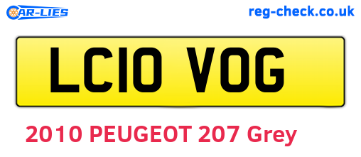 LC10VOG are the vehicle registration plates.