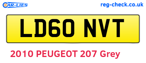 LD60NVT are the vehicle registration plates.