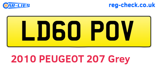 LD60POV are the vehicle registration plates.