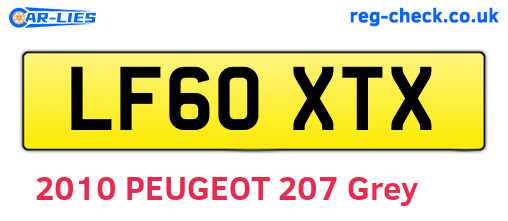 LF60XTX are the vehicle registration plates.