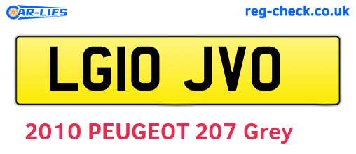 LG10JVO are the vehicle registration plates.