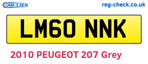 LM60NNK are the vehicle registration plates.