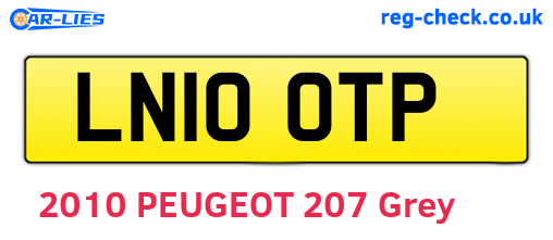 LN10OTP are the vehicle registration plates.