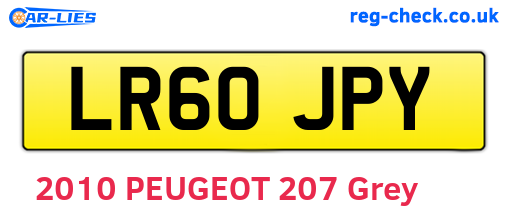 LR60JPY are the vehicle registration plates.