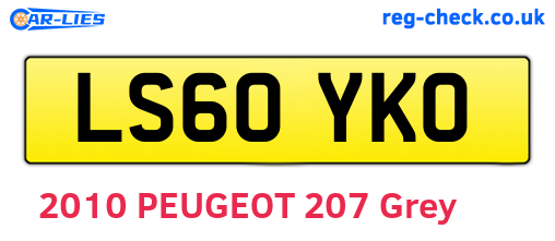 LS60YKO are the vehicle registration plates.