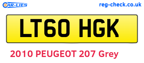 LT60HGK are the vehicle registration plates.