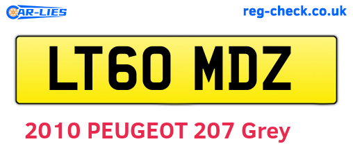 LT60MDZ are the vehicle registration plates.