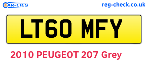 LT60MFY are the vehicle registration plates.