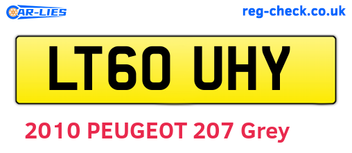 LT60UHY are the vehicle registration plates.