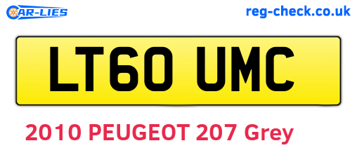 LT60UMC are the vehicle registration plates.