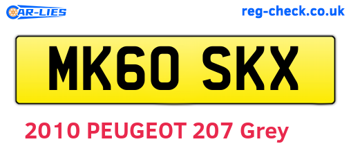 MK60SKX are the vehicle registration plates.