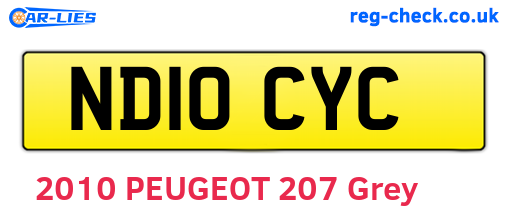 ND10CYC are the vehicle registration plates.