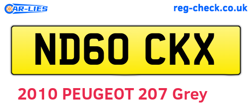 ND60CKX are the vehicle registration plates.