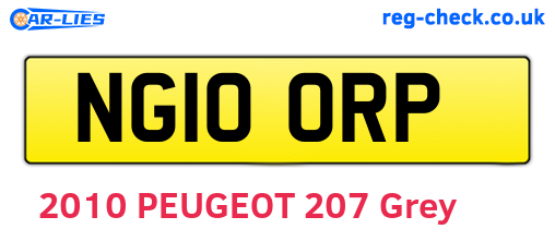 NG10ORP are the vehicle registration plates.