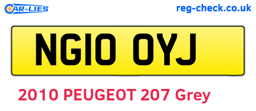 NG10OYJ are the vehicle registration plates.