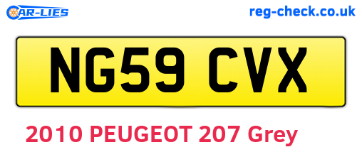 NG59CVX are the vehicle registration plates.