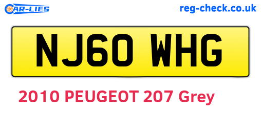 NJ60WHG are the vehicle registration plates.