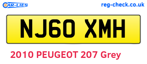 NJ60XMH are the vehicle registration plates.