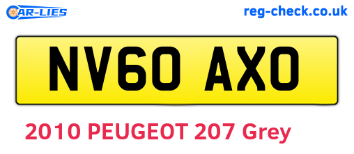 NV60AXO are the vehicle registration plates.