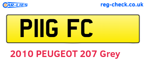 P11GFC are the vehicle registration plates.