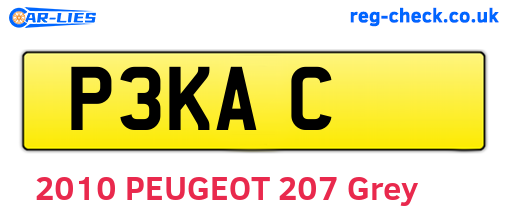 P3KAC are the vehicle registration plates.