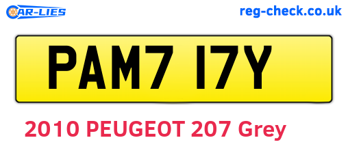 PAM717Y are the vehicle registration plates.