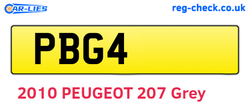 PBG4 are the vehicle registration plates.
