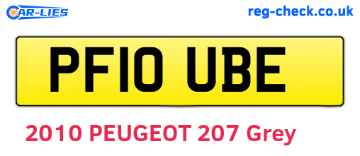 PF10UBE are the vehicle registration plates.