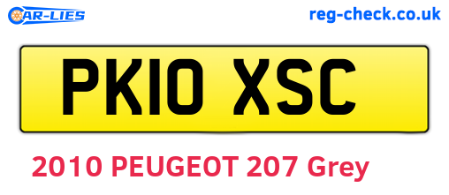 PK10XSC are the vehicle registration plates.