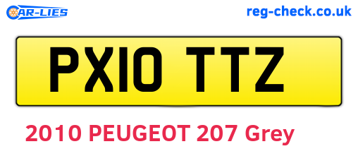 PX10TTZ are the vehicle registration plates.