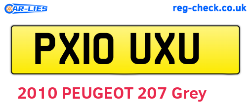 PX10UXU are the vehicle registration plates.
